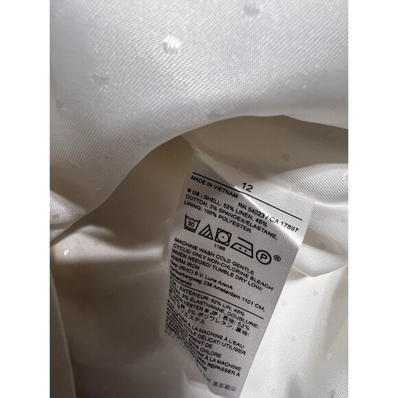 Banana Republic White Linen Cotton Vest Tailored Lined 12 - Picture 9 of 13